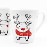 Kubek porcelanowy "Czerwony Renifer"