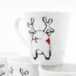 Kubek porcelanowy "Czerwony Renifer"