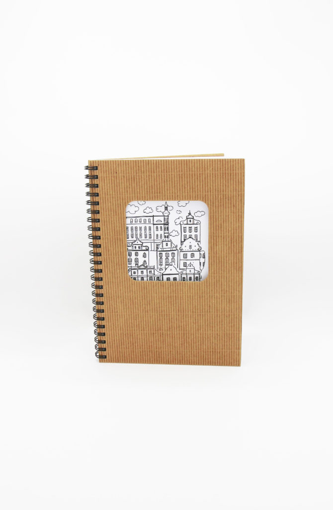 Brązowy notes z okienkiem "Opolskie Kamienice" front