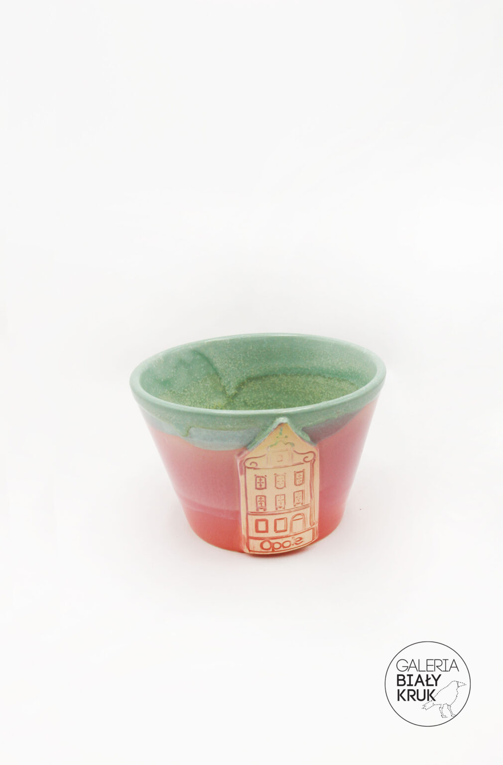 Zielona miska ceramiczna "Kamieniczka Opolska"