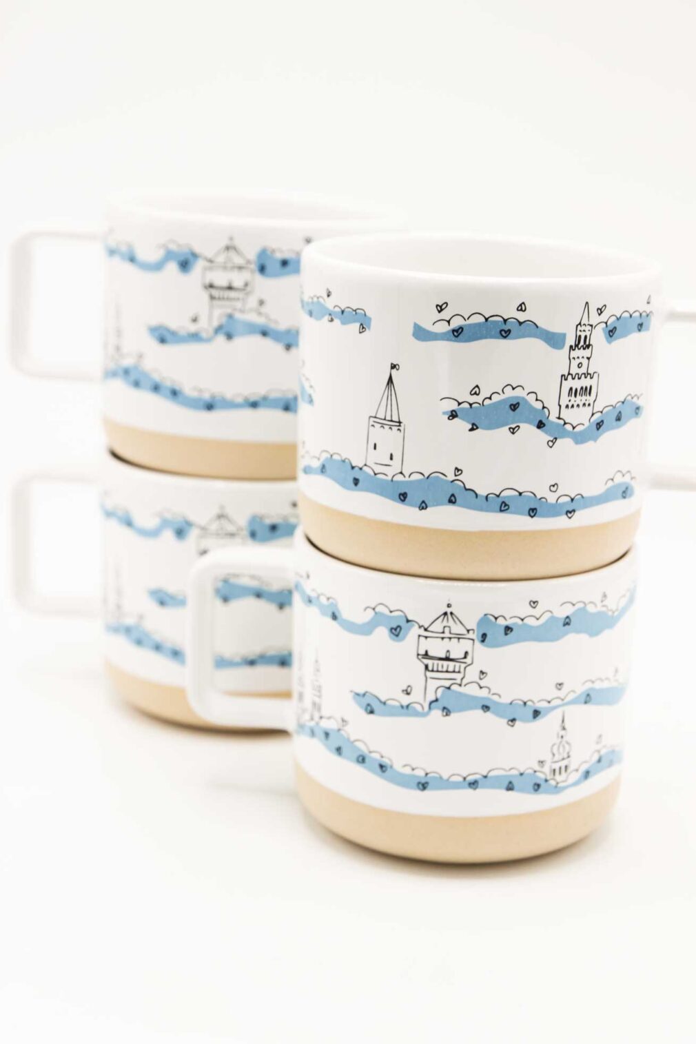 Kubek ceramiczny "Wieże Opola w chmurach"