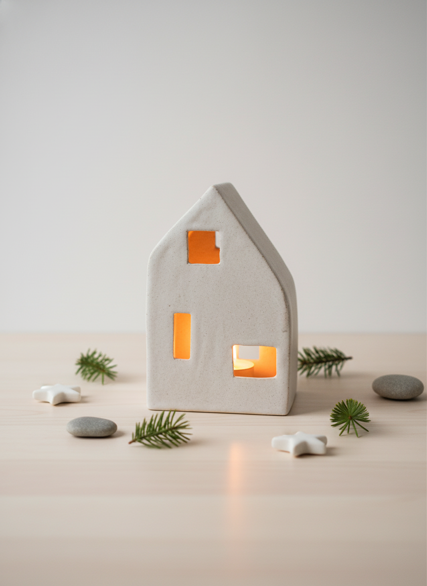 Ceramiczny lampion "Domek"