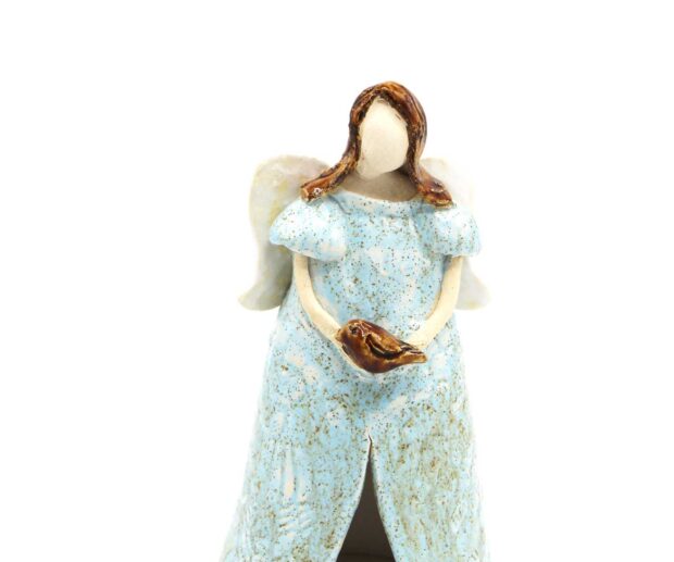 Anioł ceramiczny Błękitny