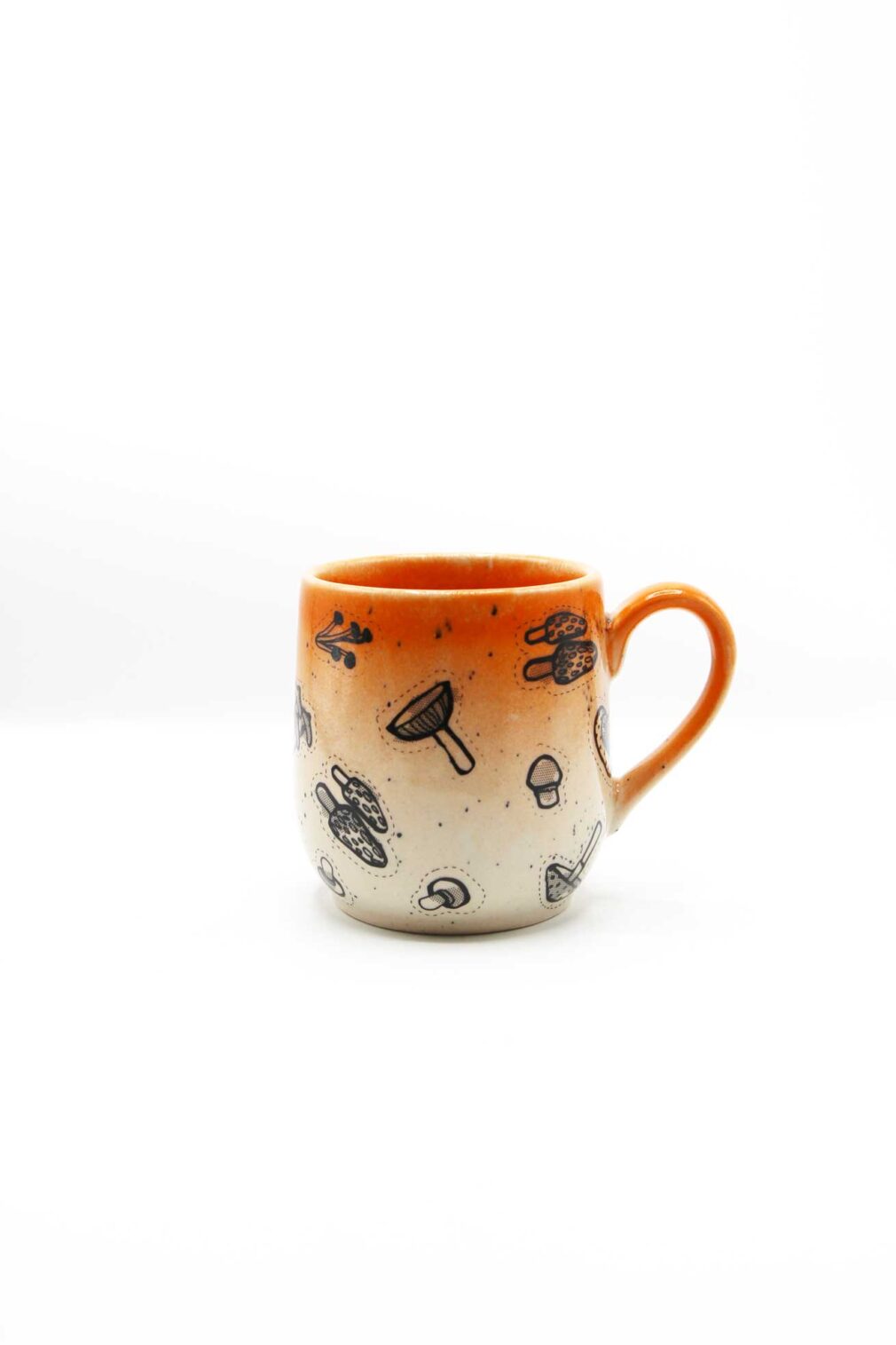 Kubek ceramiczny z uchem "Grzyby"