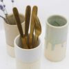 Wazon/kubek ceramiczny "Turkusowo-piaskowy"