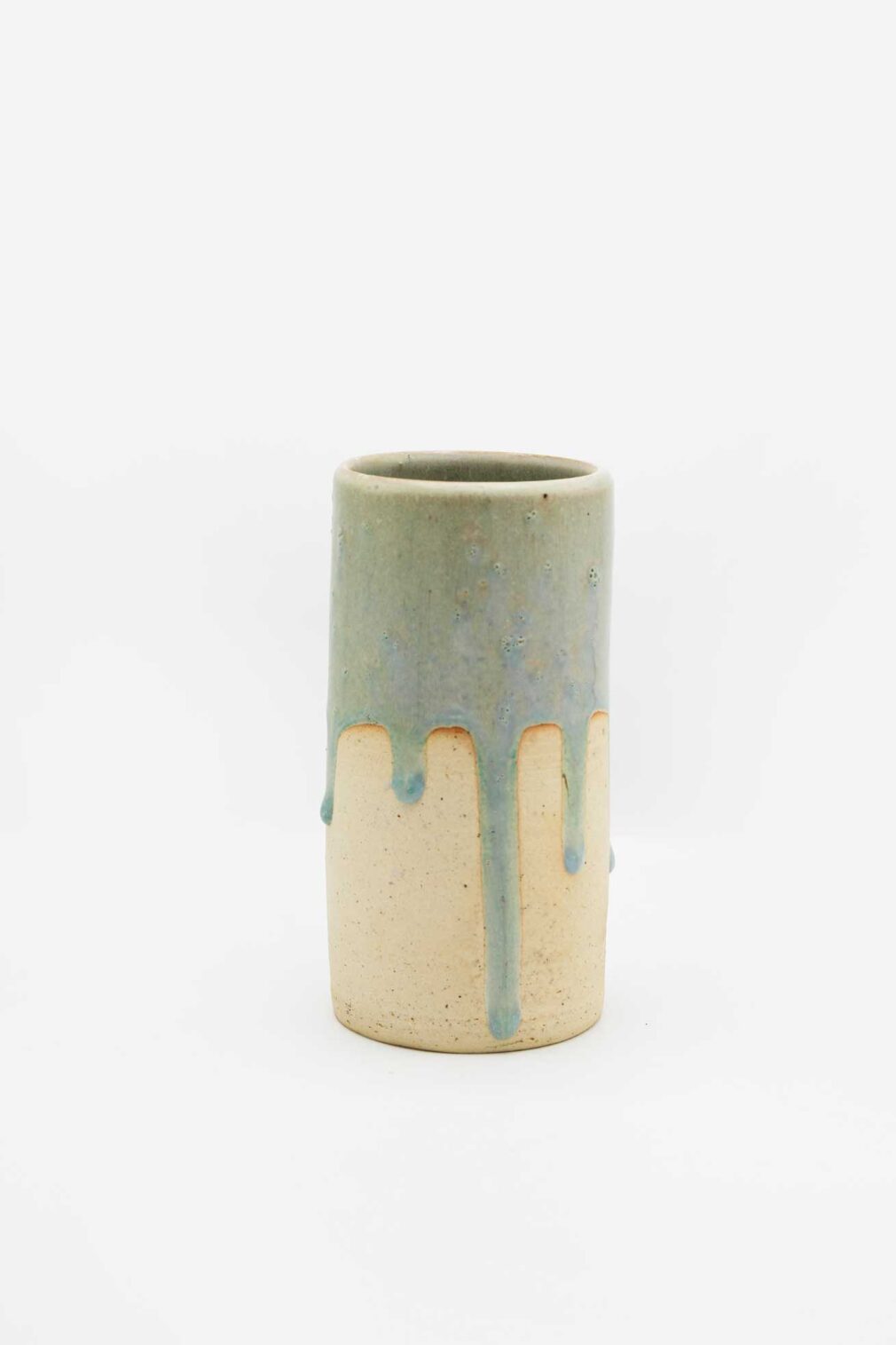 Wazon/kubek ceramiczny "Turkusowo-piaskowy"