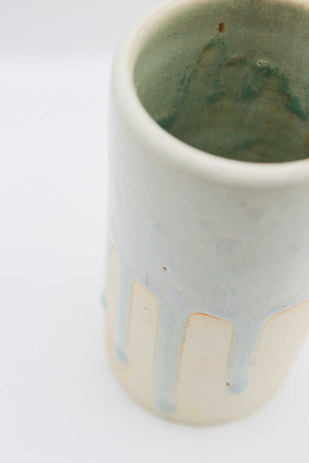 Wazon/kubek ceramiczny "Turkusowo-piaskowy"