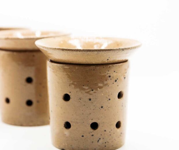 Kominek ceramiczny "Beżowy nakrapiany"