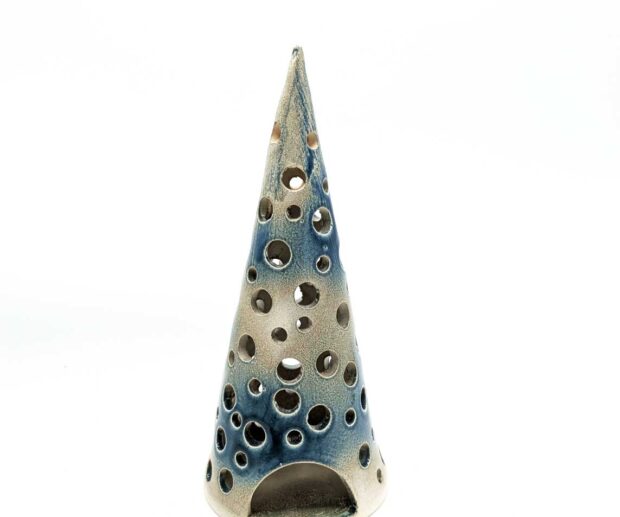 Lampion ceramiczny "Zielona choinka"