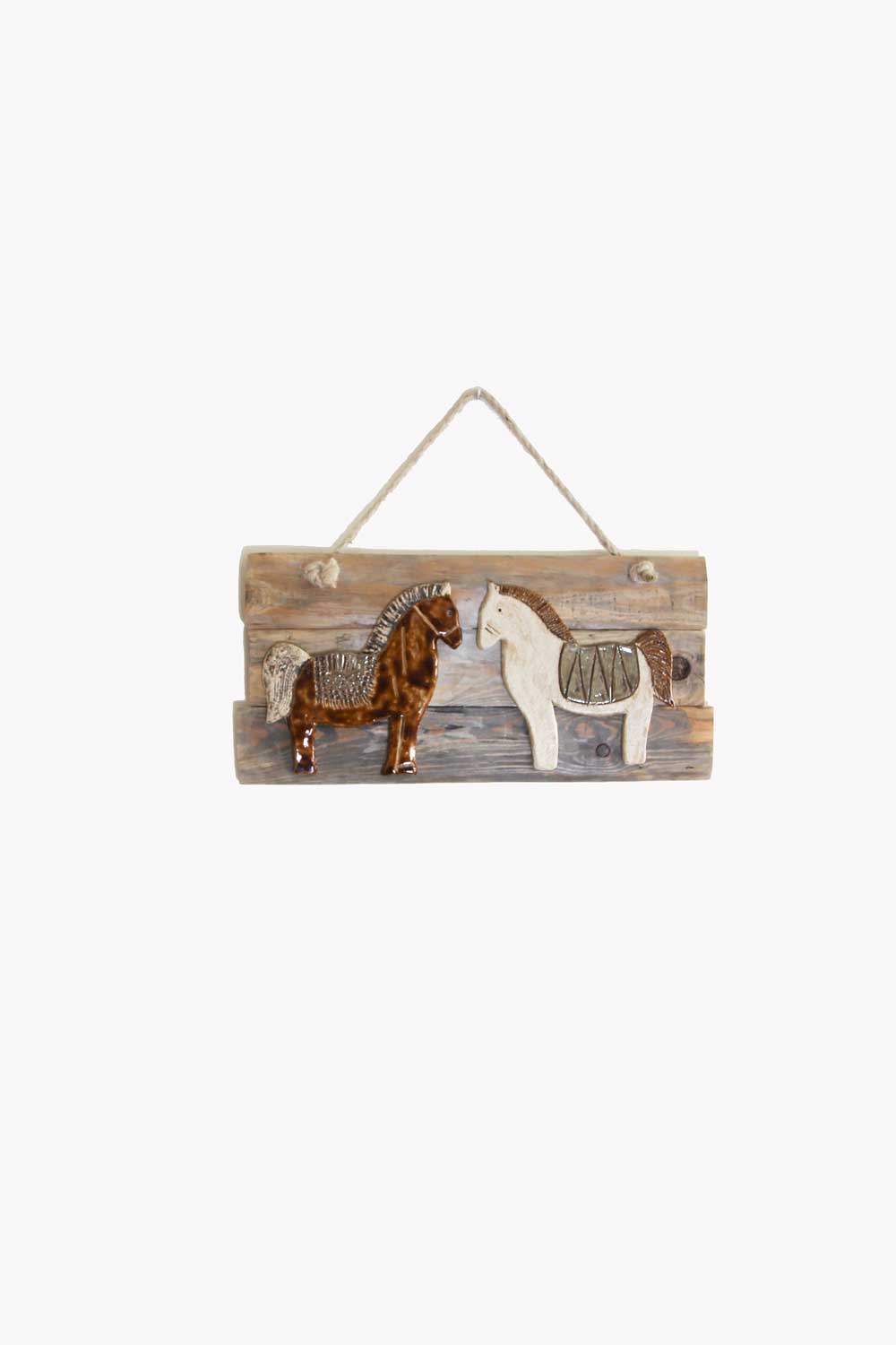 Obraz ceramiczny na desce "Konie"