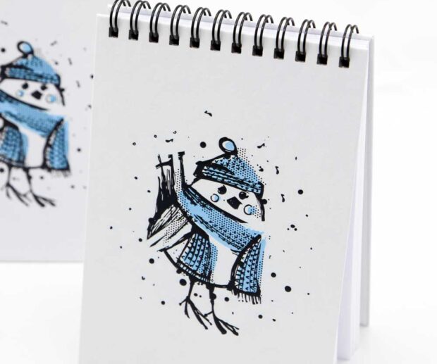 Notes A6 "Zimowy wróbelek"