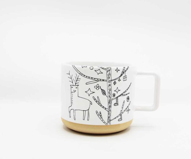 Kubek ceramiczny "Choinka rysunek"