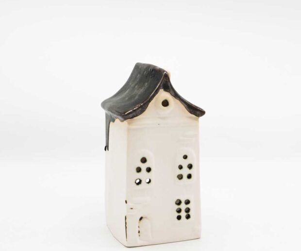 Lampion ceramiczny "Domek" ciemny dach