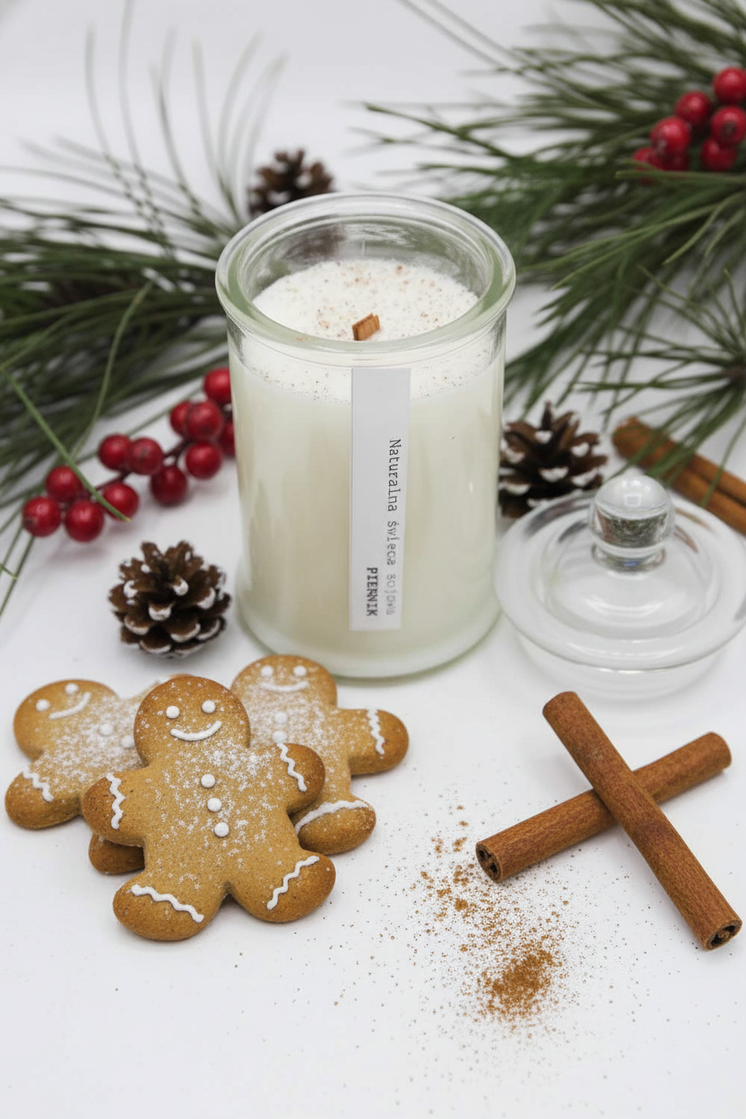 Świeca sojowa w szkle "Piernik"