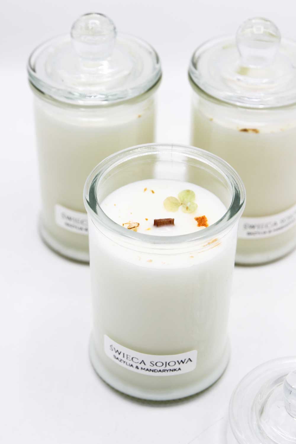 Świeca sojowa w szkle "Bazylia i mandarynka"