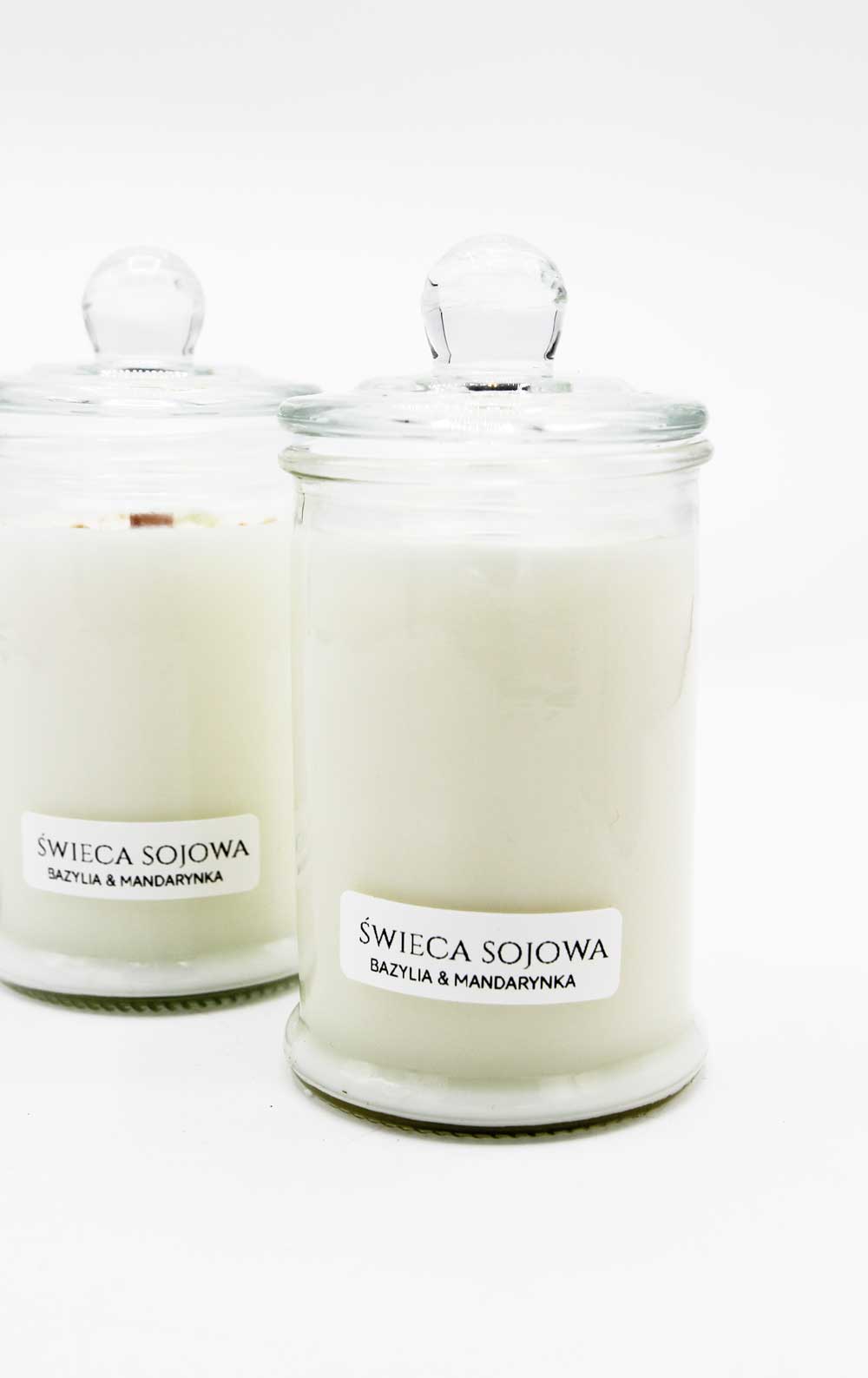 Świeca sojowa w szkle "Bazylia i mandarynka"