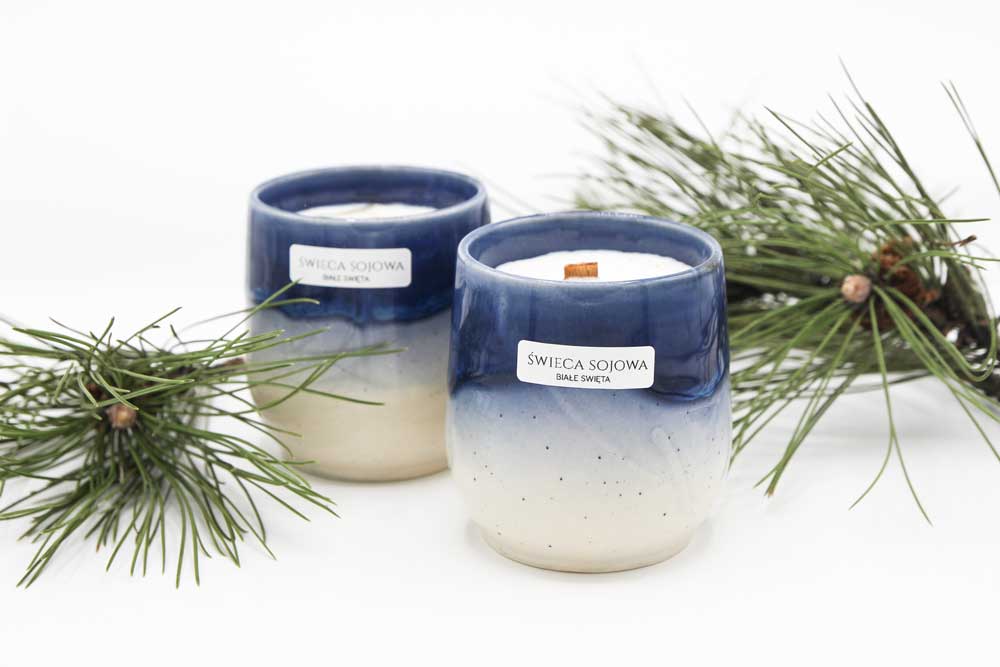 Świeca sojowa "Kobalt Intense" Białe Święta