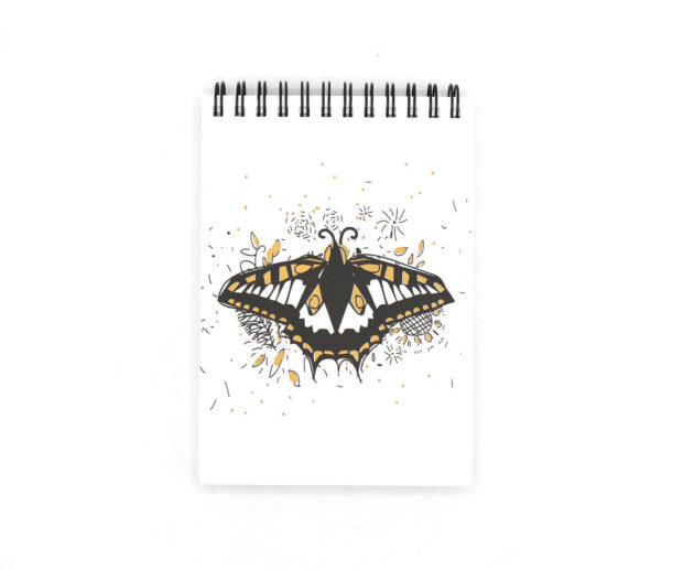 Notes biały A6 "Motyl"