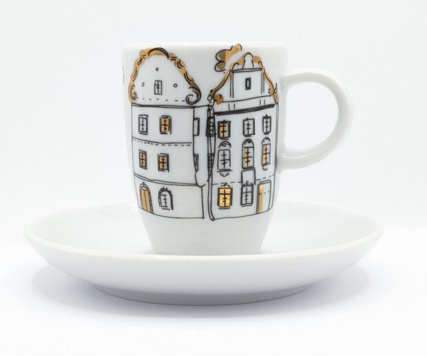 Filiżanka espresso ze spodkiem "Złote Kamienice"